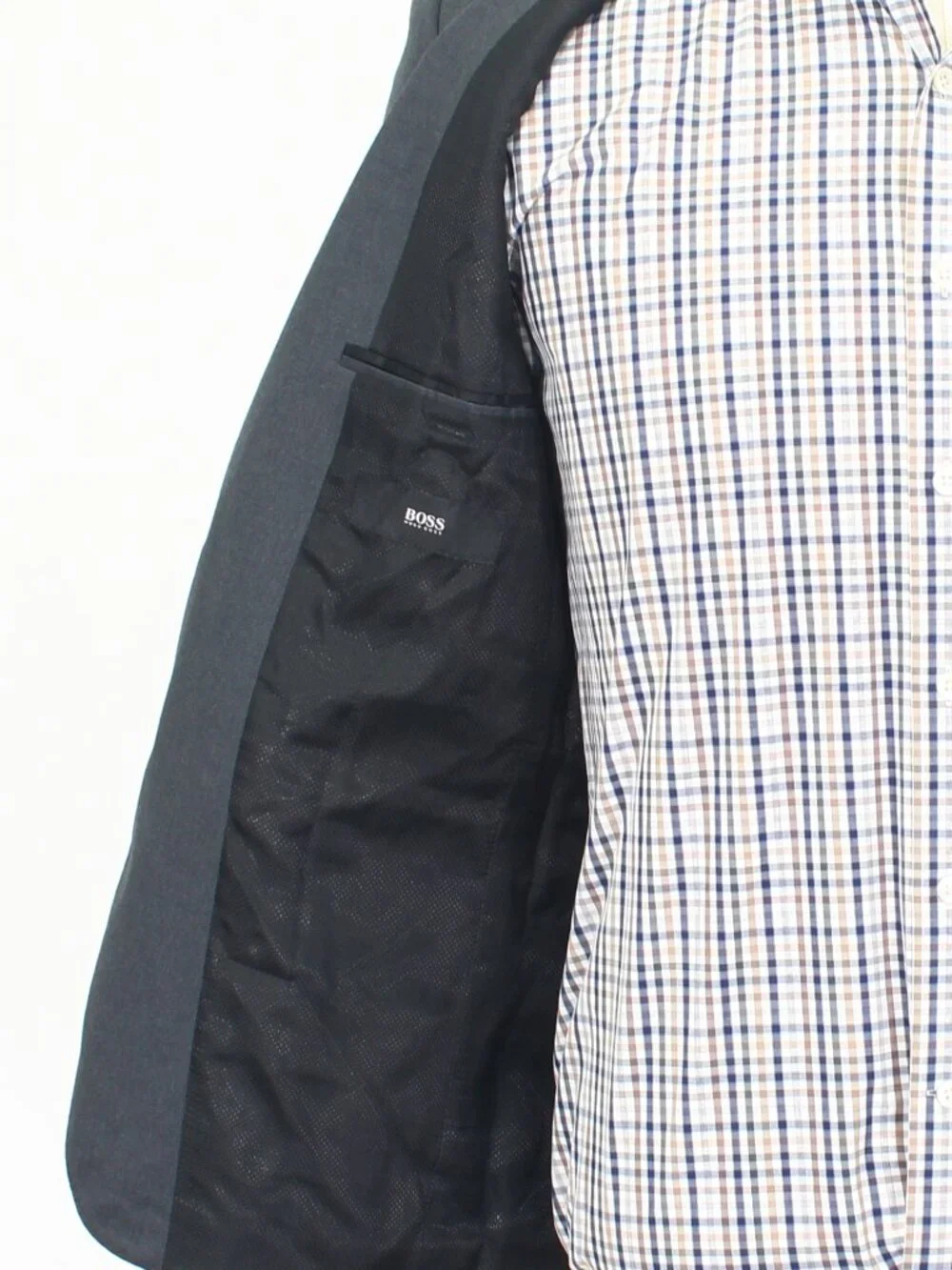 Hugo Boss 34R Gray Blazer Sport Coat Jacket 2-Button Solid Y434